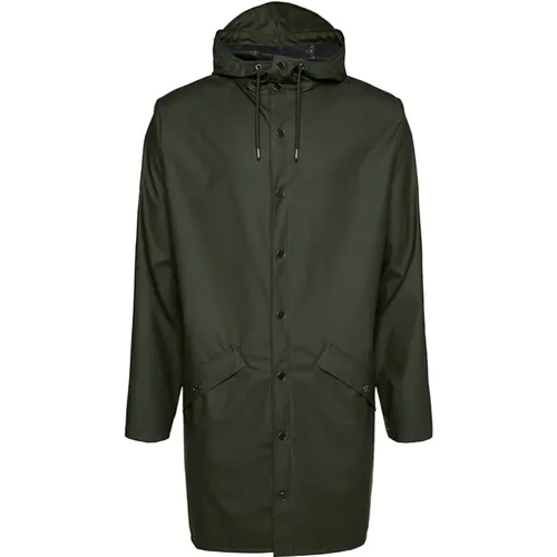 Long Rain Jacket with Hood , male, Sizes: M, S - Rains - Modalova
