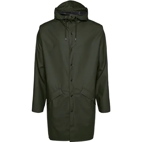 Long Rain Jacket with Hood , male, Sizes: XL, M, L, S - Rains - Modalova