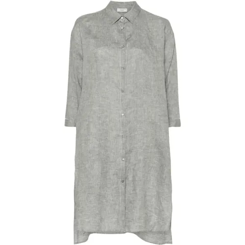 Linen Shirt with Bead Detailing , female, Sizes: M, L, S - PESERICO - Modalova
