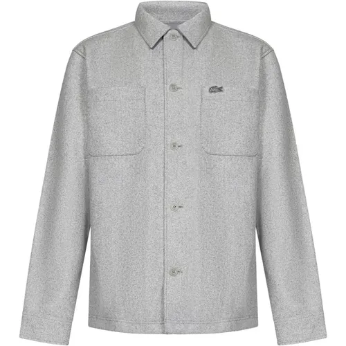 Grey Flannel Oversized Shirt Aw24 , male, Sizes: XL - Lacoste - Modalova