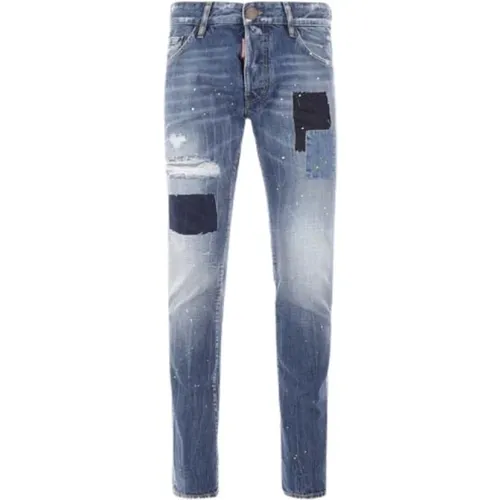 Skinny-Fit Denim Jeans mit Distressed-Details - Dsquared2 - Modalova