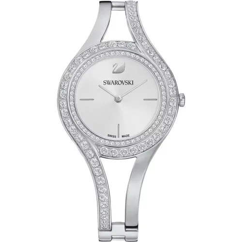 Ewige Eleganz Silberne Uhr mit Schweizer Quarz und Kristallen , Damen, Größe: ONE Size - Swarovski - Modalova