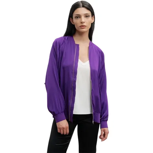 Kimie silk bomber jacket violet , Damen, Größe: XS - Ahlvar Gallery - Modalova