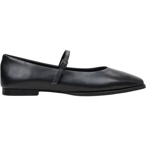 Damen Schwarze Leder-Ballettflats mit Schnalle Er00114684 - Estro - Modalova