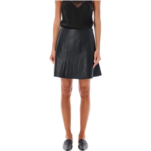 Leather Mini Skirt Aw24 , female, Sizes: S - By Malene Birger - Modalova