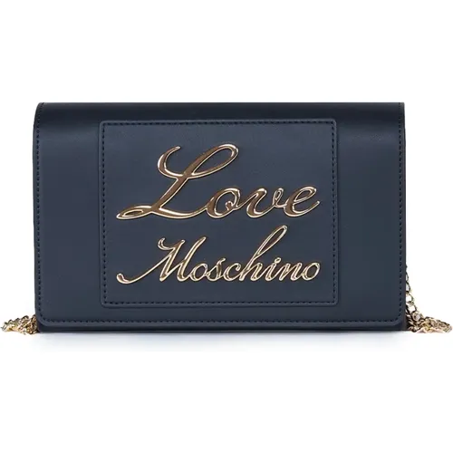 Crossbody Bag with Metal Logo , female, Sizes: ONE SIZE - Love Moschino - Modalova