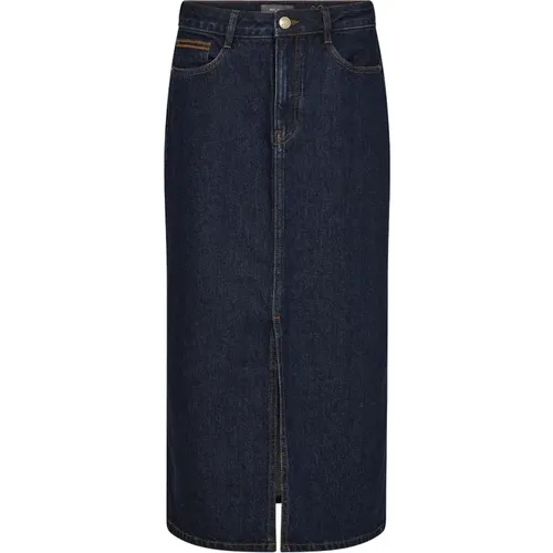 Denim Skirt with Embroidered Details , female, Sizes: W30, W27, W25, W26, W31, W28, W29 - MOS MOSH - Modalova