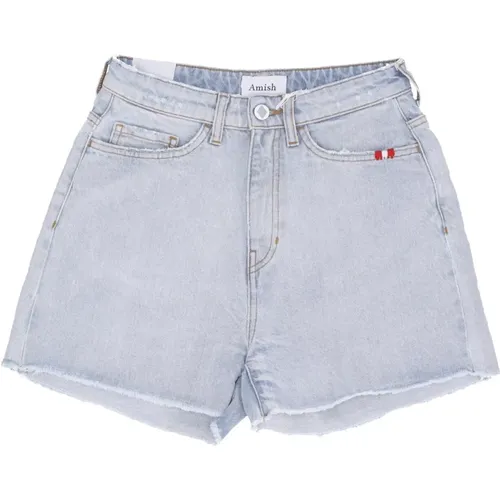 Denim Shorts Ivy Fransensaum , Damen, Größe: W28 - Amish - Modalova