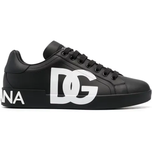 Schwarze Sneakers , Herren, Größe: 43 EU - Dolce & Gabbana - Modalova