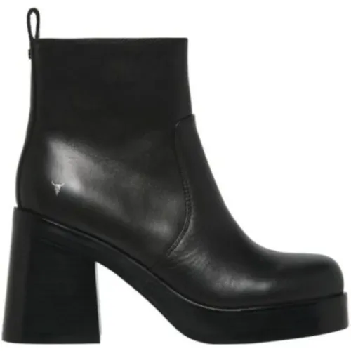 Schwarze Leder Damen Stiefeletten - Größe 38 , Damen, Größe: 36 EU - Windsor Smith - Modalova