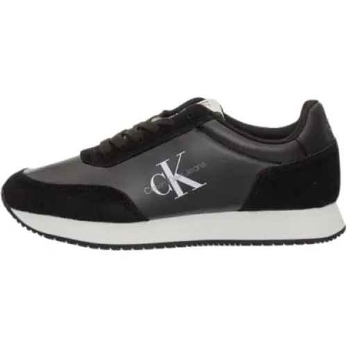 Schwarze Retro Low Laceup Sneakers - Calvin Klein - Modalova