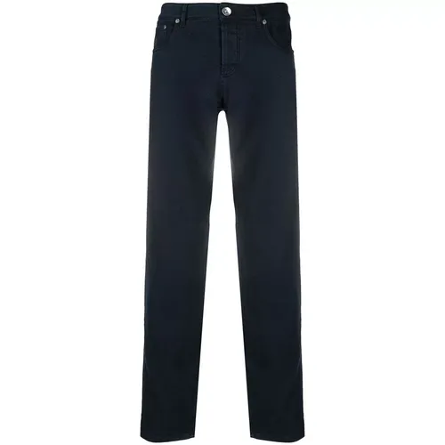 Navy Denim Straight-Leg Jeans , male, Sizes: M, 2XL, 3XL, L - BRUNELLO CUCINELLI - Modalova