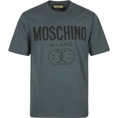 Fantasie Grünes T-Shirt , Herren, Größe: XL - Moschino - Modalova