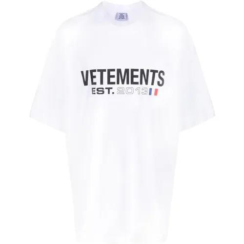 T-Shirts und Polos Weiß , Herren, Größe: M - Vetements - Modalova