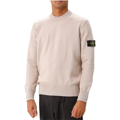 Beiger Strickpullover für Herbst/Winter , Herren, Größe: 3XL - Stone Island - Modalova