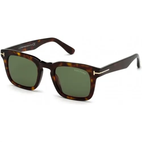 Quadratische Herrensonnenbrille in brauner Schildpatt-Optik , Herren, Größe: 48 MM - Tom Ford - Modalova