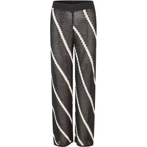 Striped Knit Straight Leg Pants , female, Sizes: XS, S, M - Samsøe Samsøe - Modalova