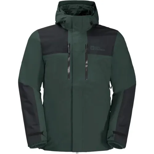 Olivfarbene Jacke für Outdoor-Abenteuer , Herren, Größe: 3XL - Jack Wolfskin - Modalova