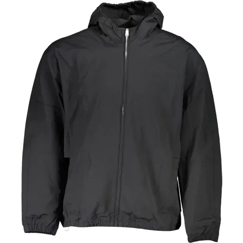 Sportliche Kapuzenjacke Schwarz Wasserdicht Logo , Herren, Größe: XL - Calvin Klein - Modalova