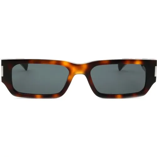 Square Acetate Sunglasses in Tortoise , unisex, Sizes: 54 MM - Saint Laurent - Modalova