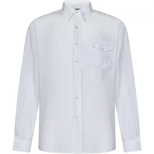Weißes Leinenhemd mit Knopfleiste , Herren, Größe: S - Polo Ralph Lauren - Modalova