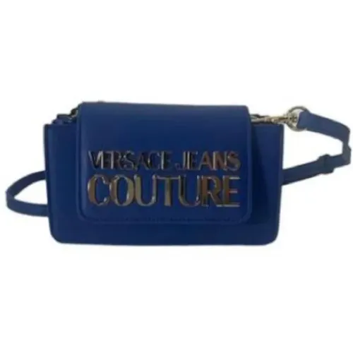 Blaue Mini Umhängetasche mit Verstellbarem Riemen , Damen, Größe: ONE Size - Versace Jeans Couture - Modalova