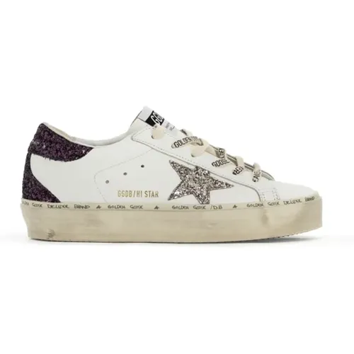 Glitter Star Leather Sneakers , female, Sizes: 3 UK, 5 UK - Golden Goose - Modalova