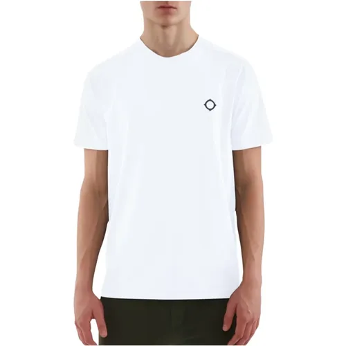 Weiße Baumwoll-T-Shirt , Herren, Größe: XL - Ma.strum - Modalova