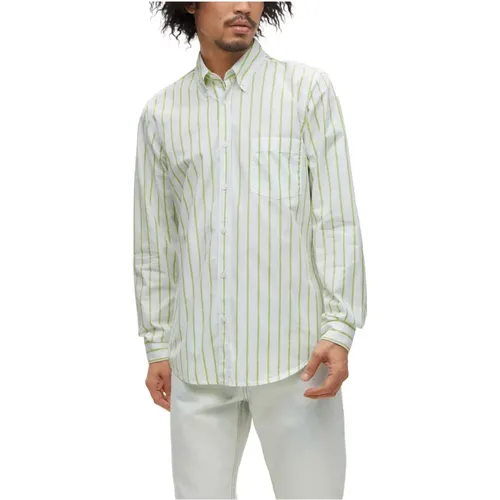 Striped Long Sleeve Shirt , male, Sizes: L, S, XL, M - Hugo Boss - Modalova