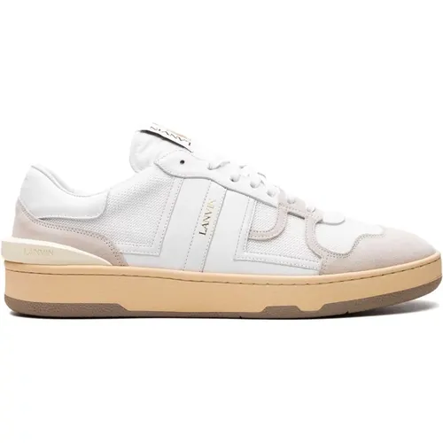 Weiße Clay Low Top Sneakers , Herren, Größe: 41 EU - Lanvin - Modalova