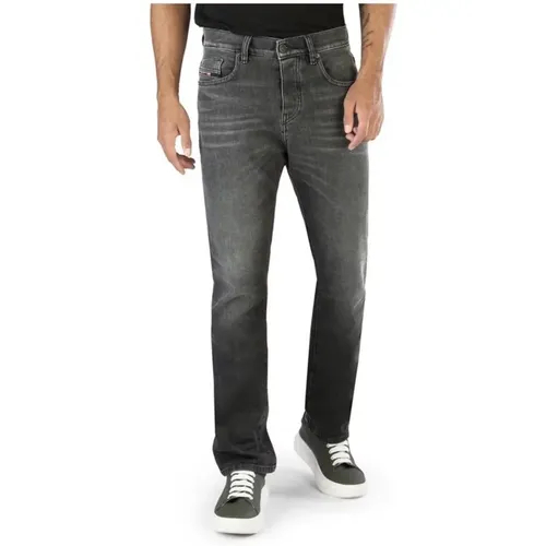 Schwarze Straight Leg Jeans Regular Fit - Diesel - Modalova