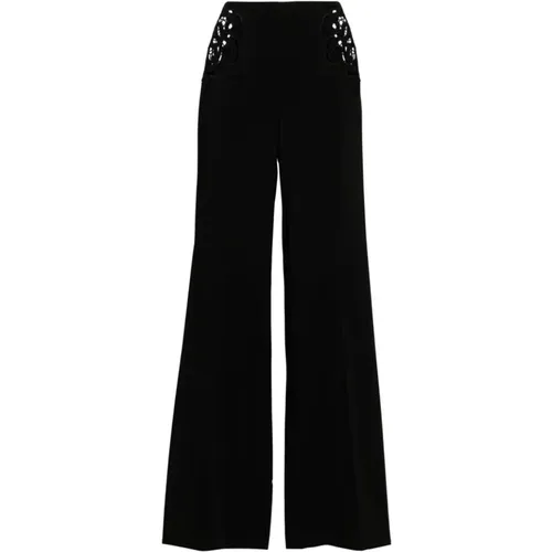 Crepe Trousers with Broderie Anglaise , female, Sizes: 2XS, XS - Stella Mccartney - Modalova