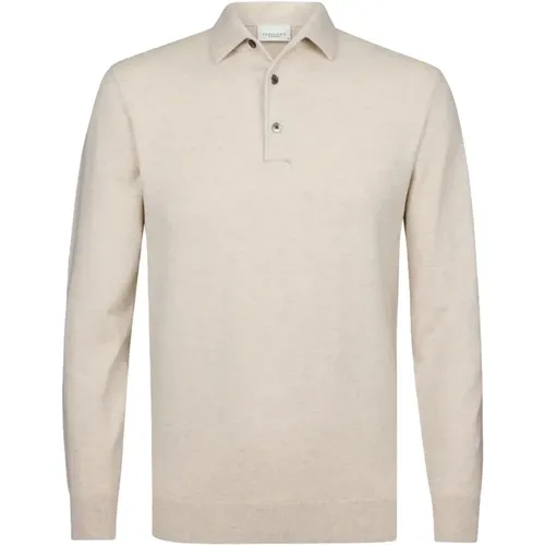 Luxuriöses Basic Langarm-Polo , Herren, Größe: S - Profuomo - Modalova