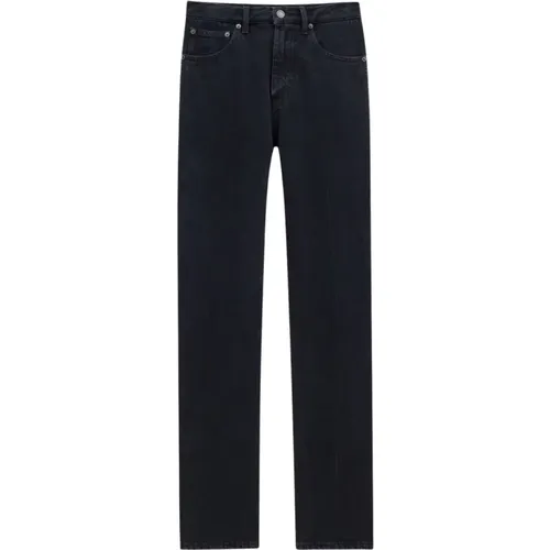 Schwarze Straight Leg Jeans mit Zentralem Falz , Damen, Größe: W25 - Saint Laurent - Modalova