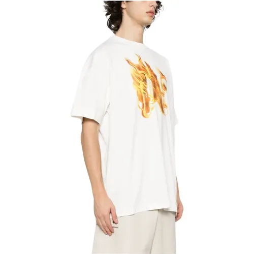 Weiße T-Shirts Polos für Männer , Herren, Größe: S - Palm Angels - Modalova