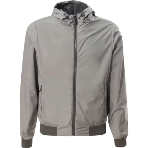 Marble Zip Hooded Coat , male, Sizes: L, M, 2XL, XL - Moorer - Modalova