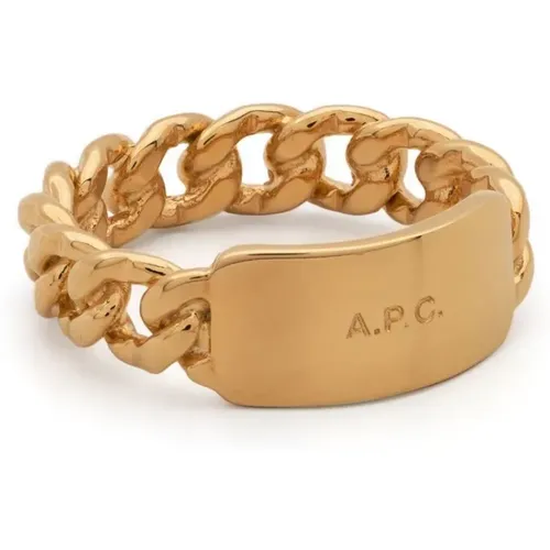 Goldener Messingring mit Logo , Damen, Größe: 54 MM - A.P.C. - Modalova