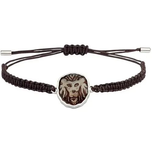 Endangered Animals Lion Bracelet Brown White , female, Sizes: ONE SIZE - Swarovski - Modalova