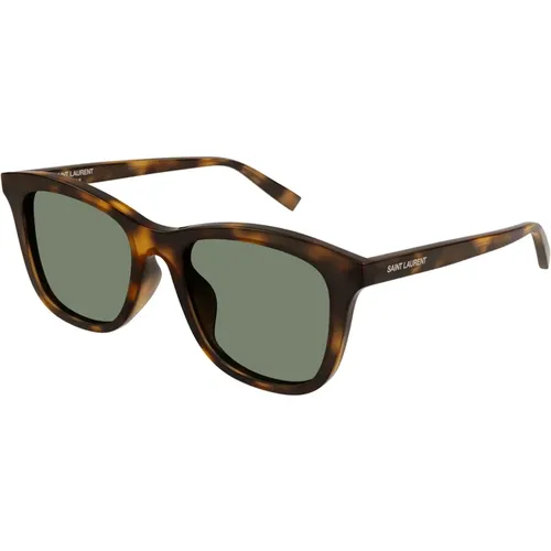 SL 587/K Sunglasses in Havana/Green , unisex, Sizes: 53 MM - Saint Laurent - Modalova