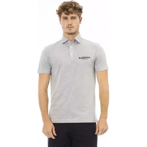 Chic Embroidered Logo Polo in Grey , male, Sizes: 3XL, XL, L, M, 2XL, S - Baldinini - Modalova