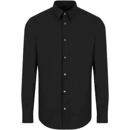 Schwarze Hemden, Modell: 8N1C09 1Ni9Z.0999 , Herren, Größe: M - Emporio Armani - Modalova