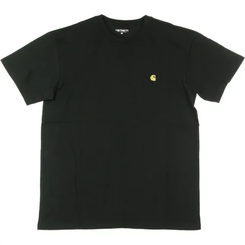 Chase T-Shirt Schwarz/Gold , Herren, Größe: XL - Carhartt WIP - Modalova