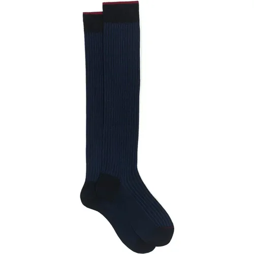 Herren Baumwoll Lange Socken Blau/Royal - Gallo - Modalova