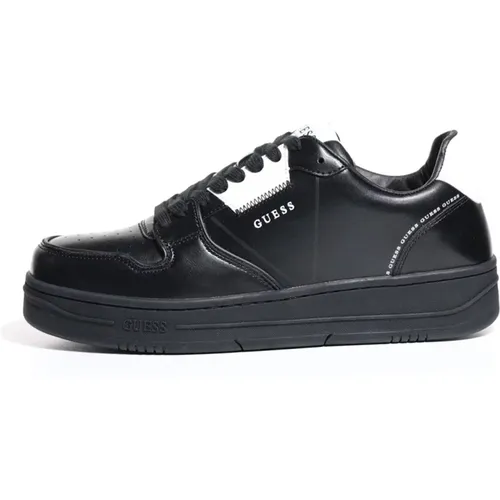 Schwarze PU-Ledersneakers - Sneakers , Herren, Größe: 41 EU - Guess - Modalova