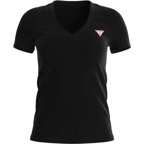 Mini Triangle V-Ausschnitt T-Shirt für Frauen , Damen, Größe: XL - Guess - Modalova