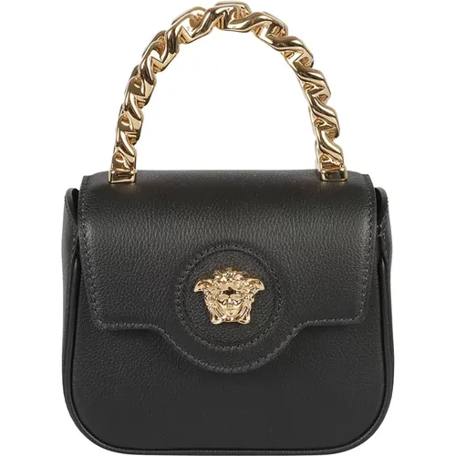 Schwarze- Gold Damenhandtasche - Versace - Modalova