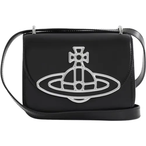 Leather Crossbody Bag with Orb Plaque , female, Sizes: ONE SIZE - Vivienne Westwood - Modalova