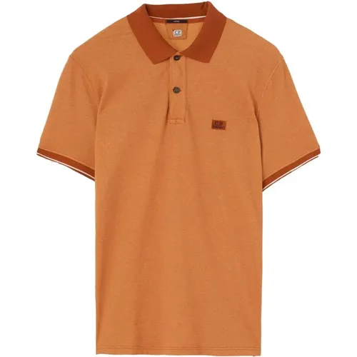 Piqué Cotton Polo Shirt with Embroidered Logo , male, Sizes: L - C.P. Company - Modalova