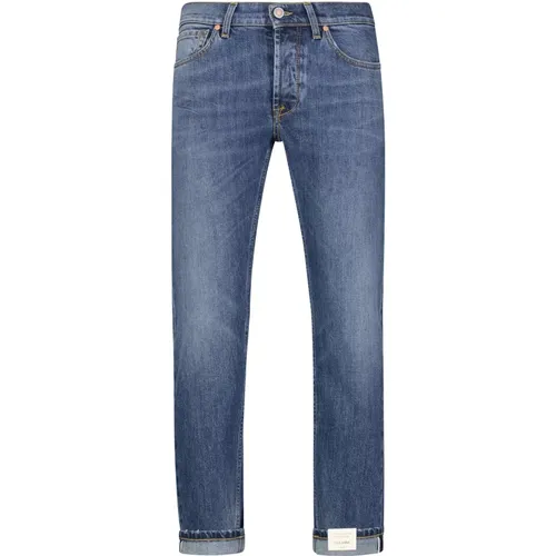 Klassische Slim Fit Selvedge Denim Jeans , Herren, Größe: W38 - Tela Genova - Modalova