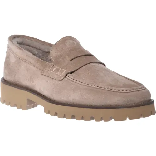 Loafers in grey suede leather , Herren, Größe: 45 EU - Baldinini - Modalova